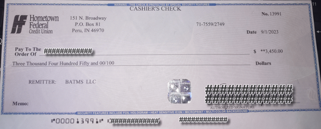 Fraudulent Check